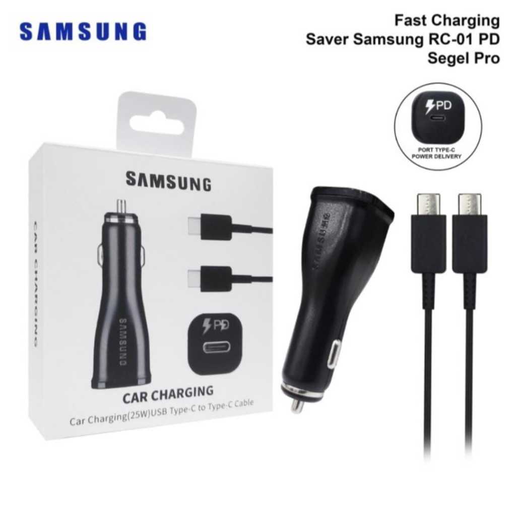 SAVER SAMSUNG C TO C 25W 99.9% PLUS KABEL TYPE C  FAST CHARGING CHARGER MOBIL CAR CHARGER USB TYPE C