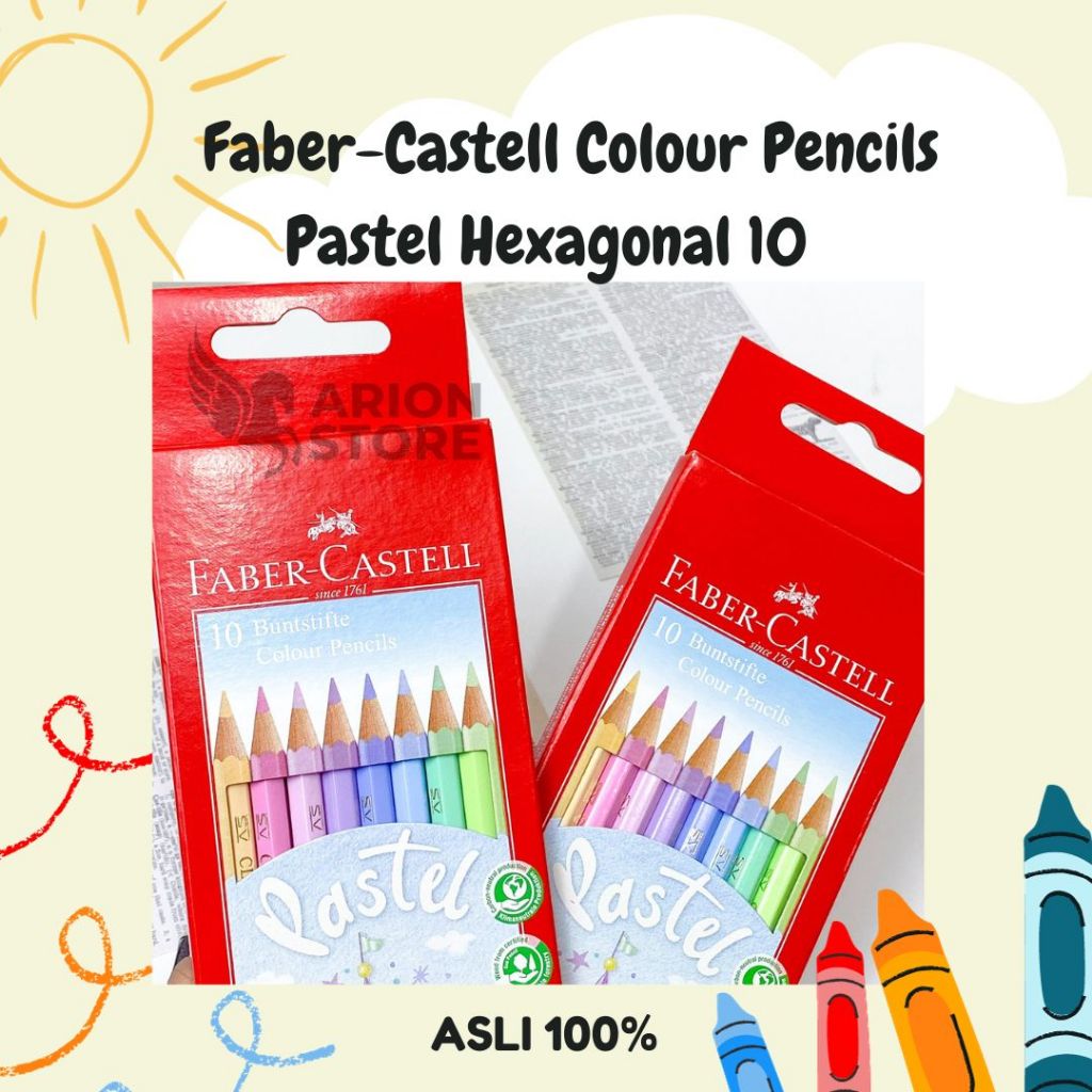

[ARION STORE] Faber-Castell Colour Pencils Pastel Hexagonal 10 [SET]