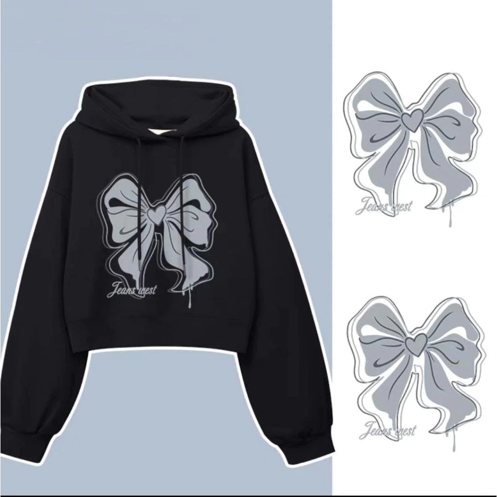 PITA HOODIE CROP SWEATER WANITA KOREAN STYLE