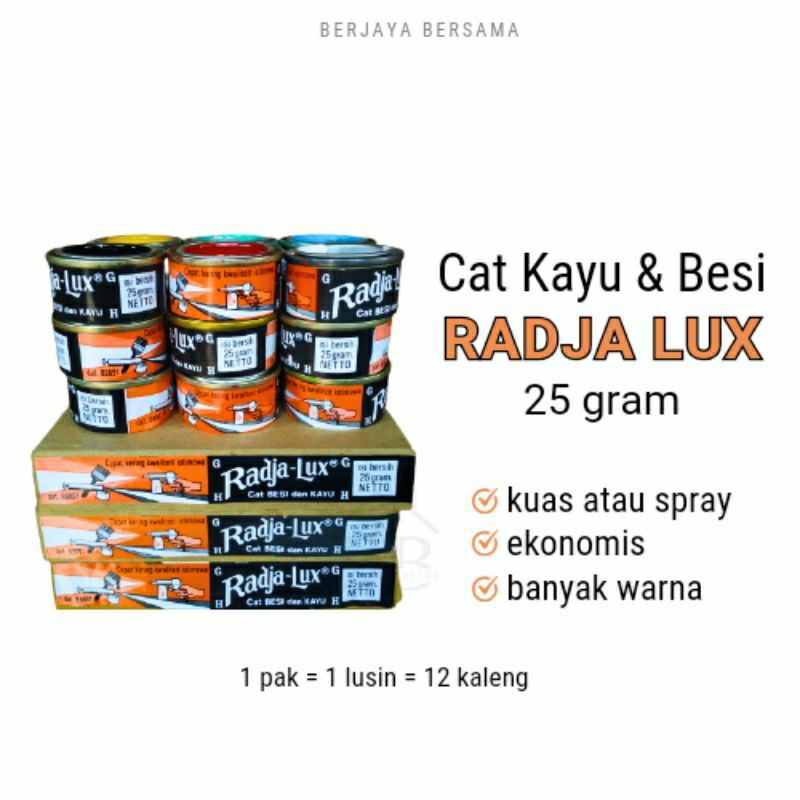 Cat Kayu & Besi Mini 25 gr Banyak Warna Radja Lux
