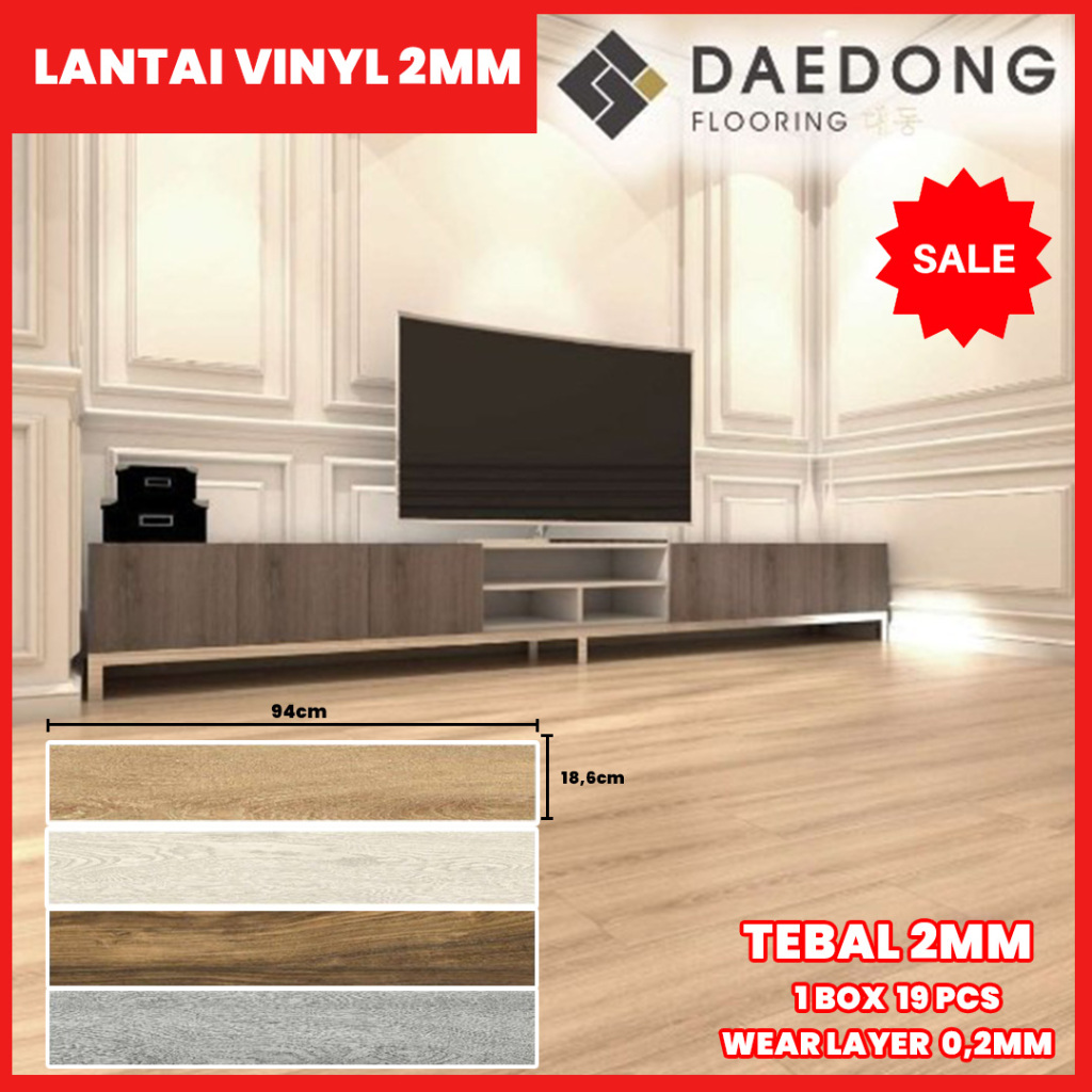 Lantai Vinyl Motif Kayu Daedong 2mm [KHUSUS BANDUNG]