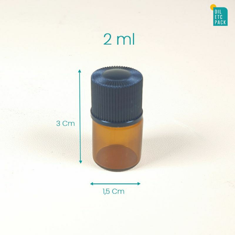 Botol Filler Kaca Amber 2ml / Wadah Kosong Sample Refill Parfum / Mini Travel Kit