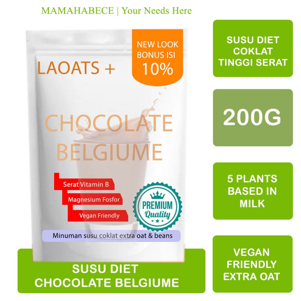 

Susu Coklat BubukMeal Replacememt Susu Diet Pengganti Makan Penurun Berat Badan Pelangsing Diet Laoats (200G)