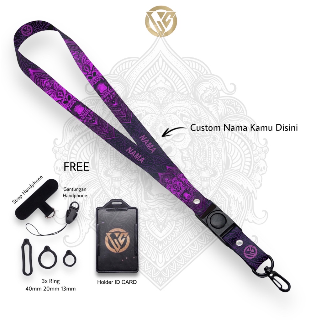 

Lanyard Craft Custom Nama Kong Series Gantungan Holder ID Card