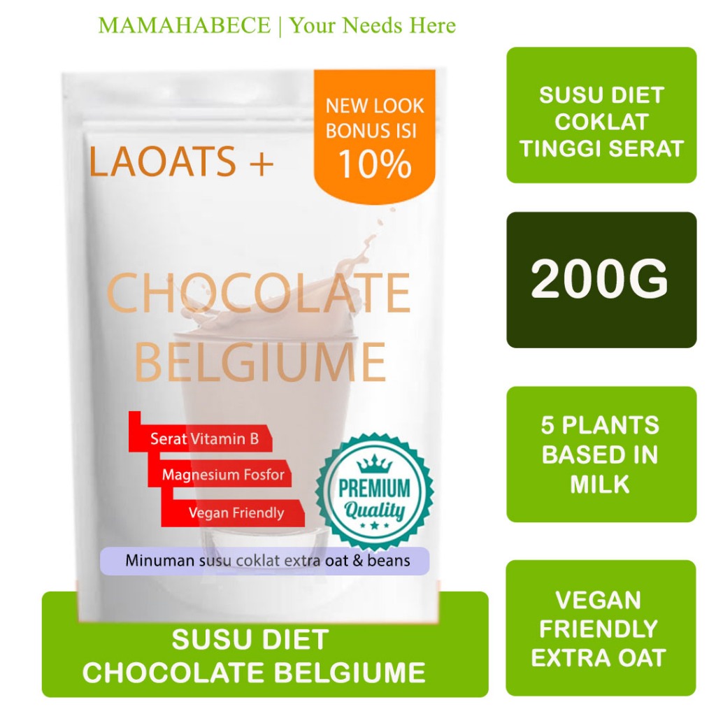 

susu coklat bubuk diet pelangsing badan susu rendah lemak penurun berat badan rendah lemak Laoats (200G)