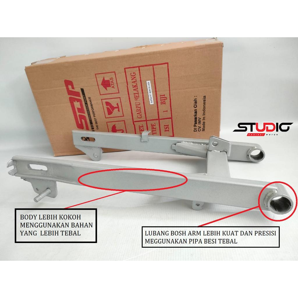 Fork Swing Arm Arem Lengan Ayun Supra Grand Model Standart Crom Hitam Tebal Murah