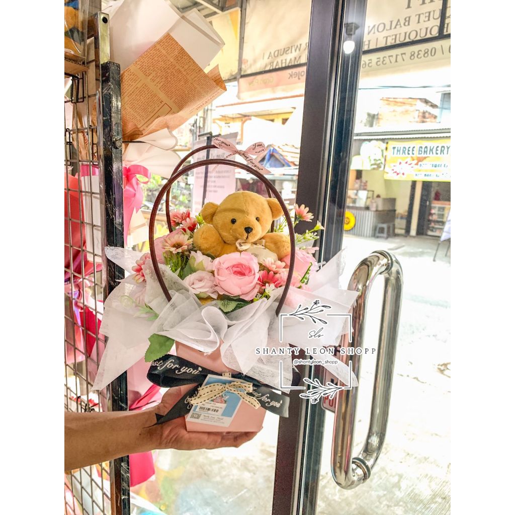 Bag Flowers/ Buket Bunga Tas Boneka/ Buket Bunga Artificial/ Buket Tas/ Buket SL 02