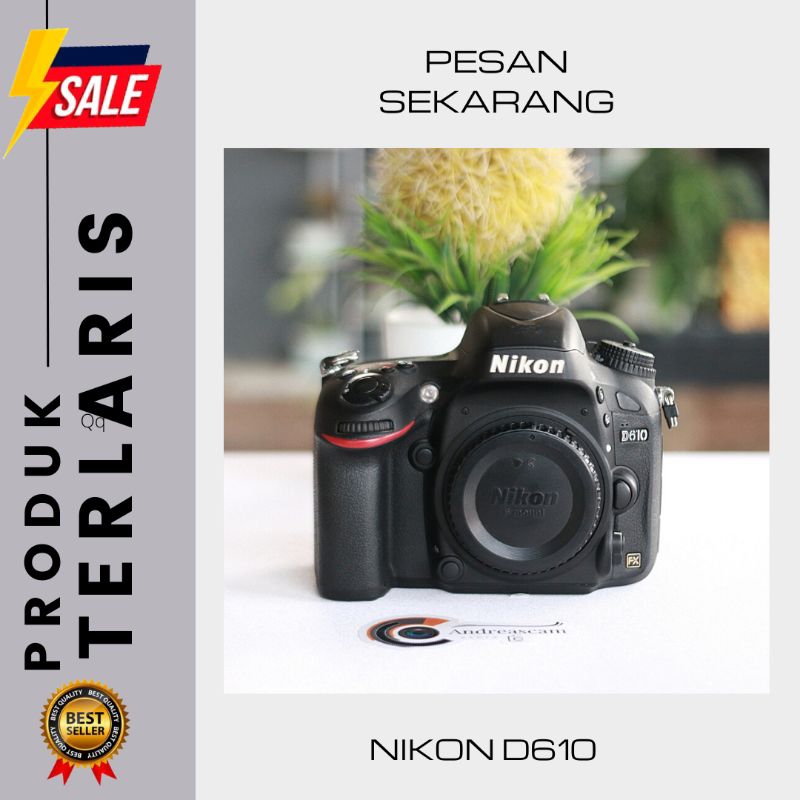 NIKON D610 BODY ONLY  FULL FRAME MULUS TINGGAL PAKAI
