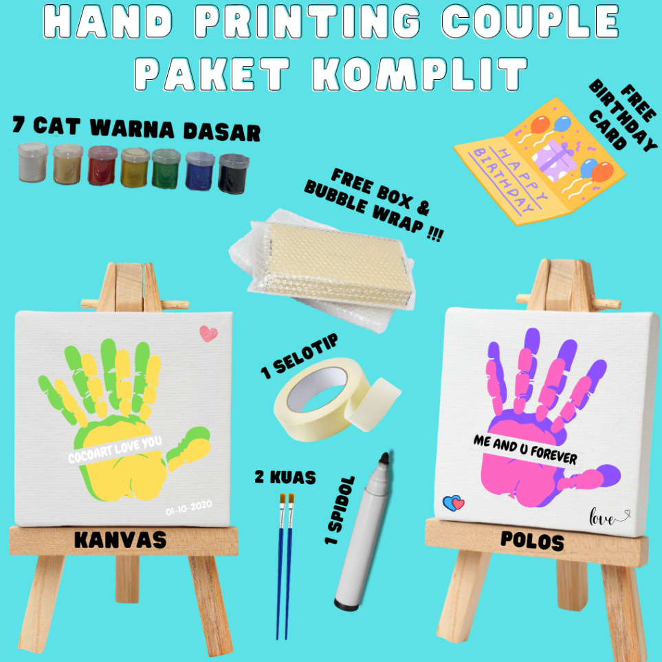 

➮➟✤ DIY Handprint Painting Kit l Hand Painting Kit Couple [ Valentine Edition ]