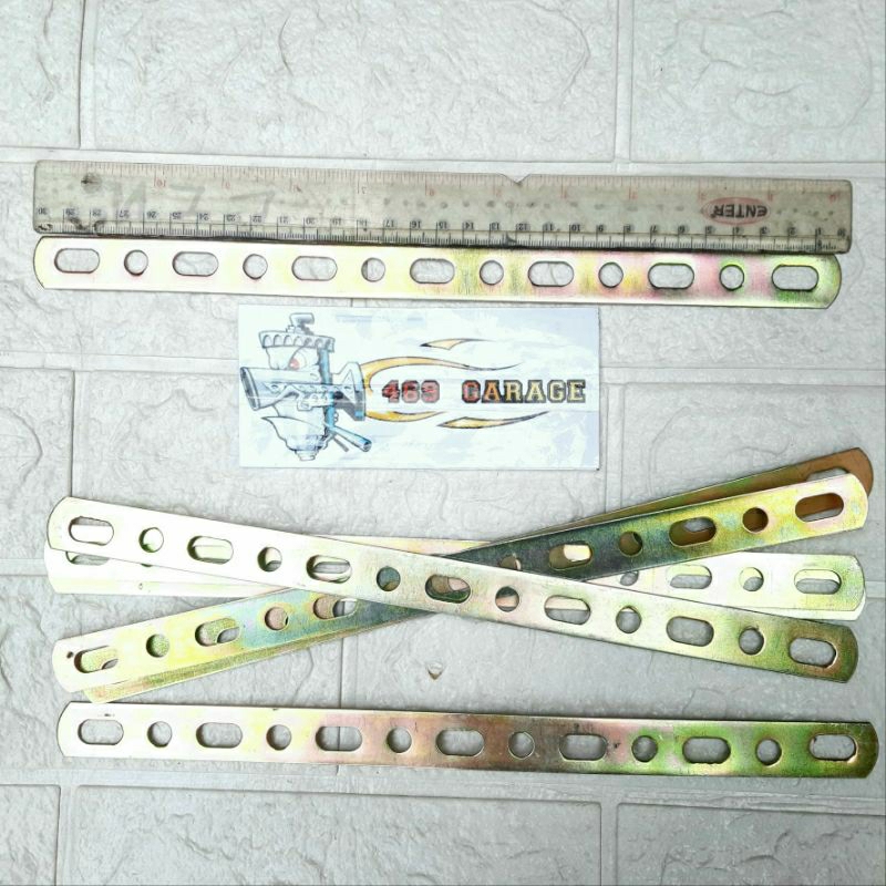 Bracket Plat Besi Lubang Universal 30cm | Bracket Lampu Bracket Knalpot Bracket Visor Dll