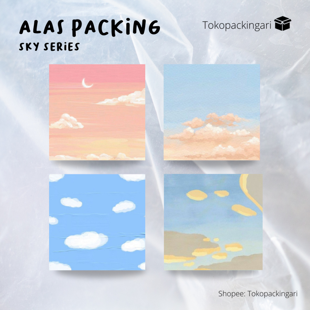 

Alas Packing | Sky Series | Paper Aksesoris | FREE PLASTIK | Kertas Dudukan | Cute Paper | Alas Packaging