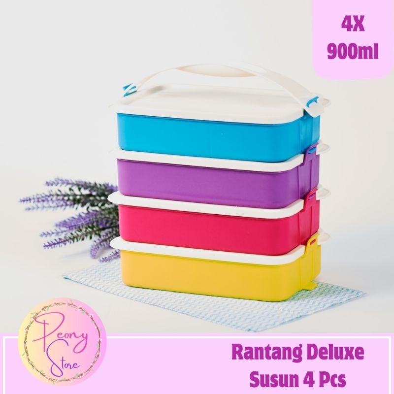PeonyStore CPM RANTANG DELUXE SUSUN 4 LUNCH BOX /BEKAL NASI/KOTAK MAKAN