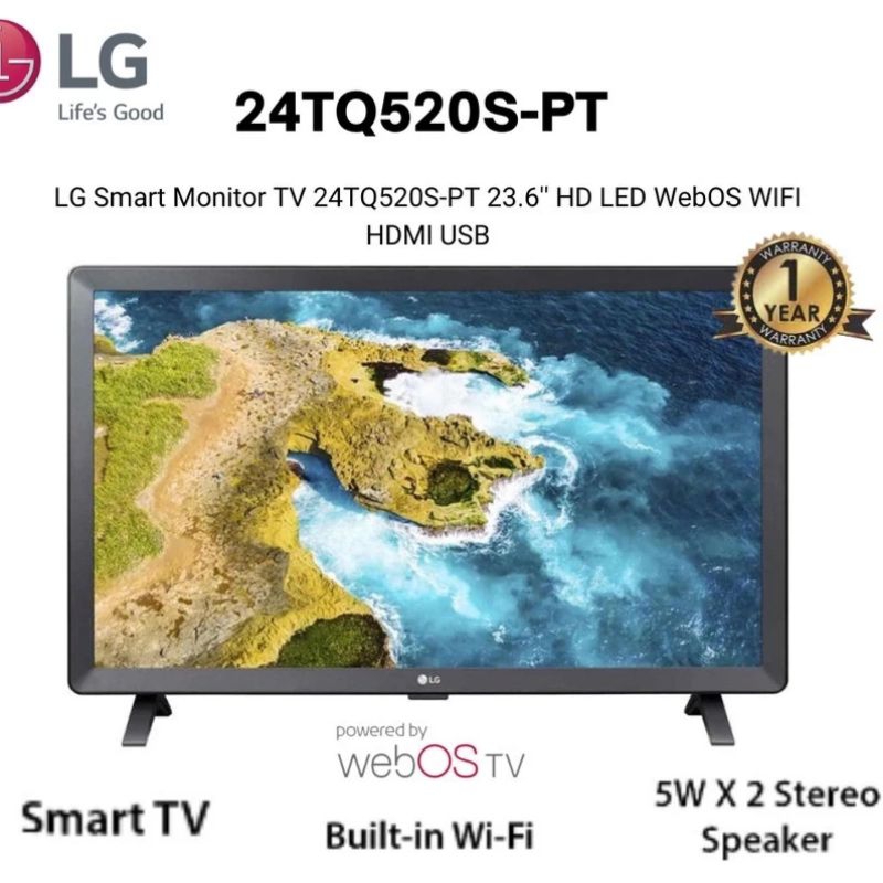 LG LED TV Digital Smart TV HD 24 TQ 520 S PT 24 Inch 24TQ520SPT Garansi Resmi