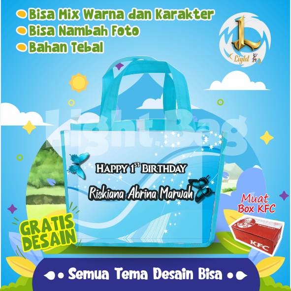 

TAS SOUVENIR ULTAH KUPU CUSTOM / TAS SOUVENIR PREMIUM / GRATIS DESAIN / BONUS FOTO ANAK / GOODIE BAG CUTE KUPU / TAS ULANG TAHUN KUPU / TAS ULTAH CUSTOM / TAS SOUVENIR 2 HARI JADI / TAS ULTAH / TAS ULANG TAHUN / BISA TAMBAH FOTO ANAK
