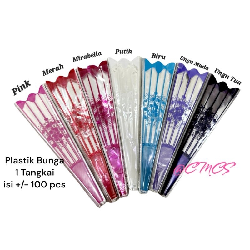 PLASTIK BUNGA 1 TANGKAI / PLASTIK BUNGA MAWAR ISI +/- 100PCS