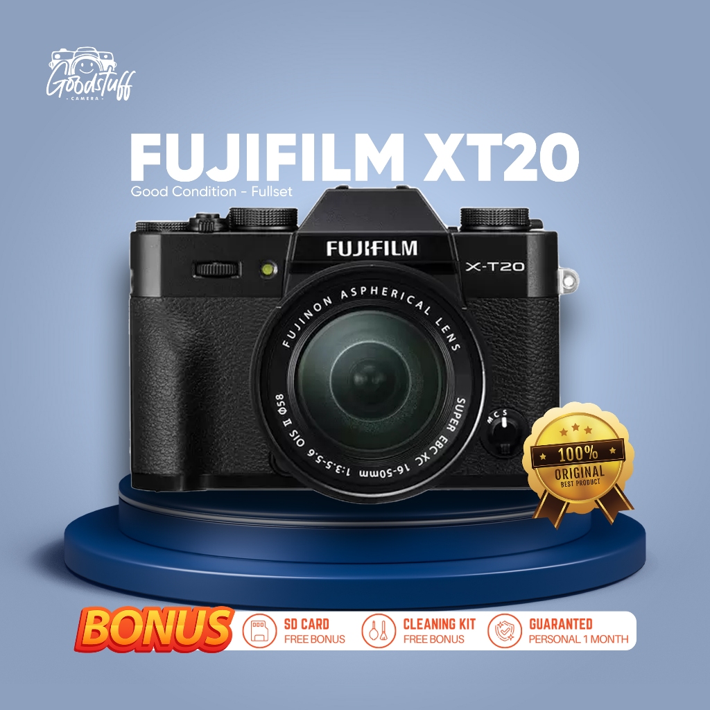 KAMERA MIRROLES FUJIFILM  XT20 LENSA 16-50MM WIFI SECOND LIKE NEW GARANSI BANYAK BONUS