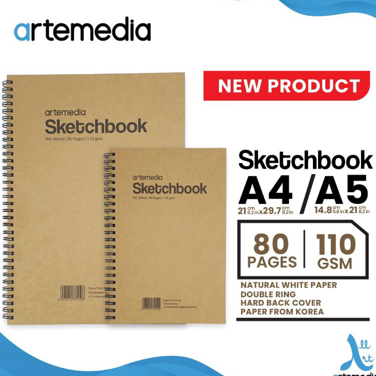 

Ready ARTEMEDIA WIRE RING SKETCHBOOK BUKU GAMBAR SKETSA JILID SPIRAL