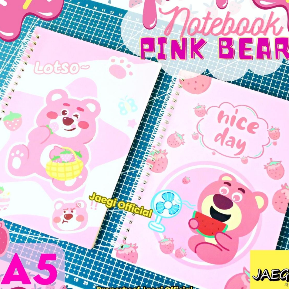 

Terlaris JAEGi - Note Book Ring Aesthetic Lotso Edition Premium 15 x 21 CM