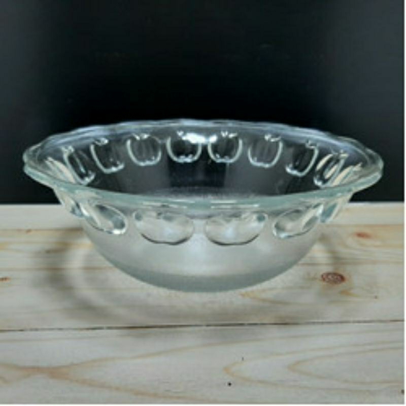 Mangkok kecil kaca beling motif apel