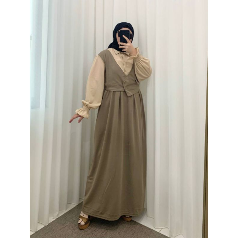 Gamis Vest 2 In 1 Pocket
