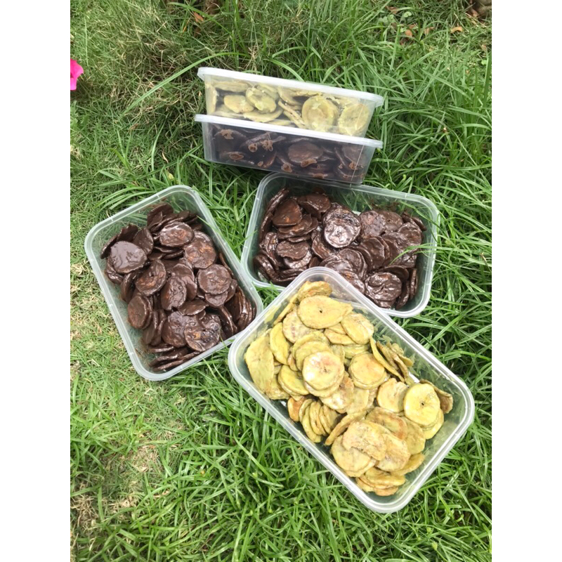 

[READY] Keripik pisang cokelat, keripik pisang lumer, banana chips, kemasan 200gr