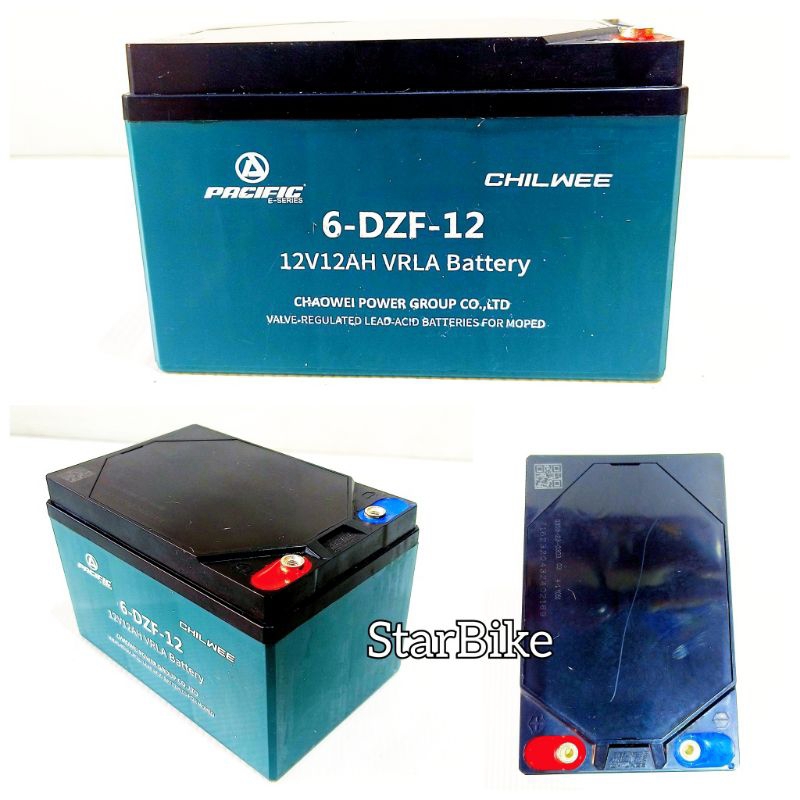 Aki Sepeda Listrik Aki Selis Pacific Exotic Uwin Fly 12V 12AH 6 DZF Merk Pacific