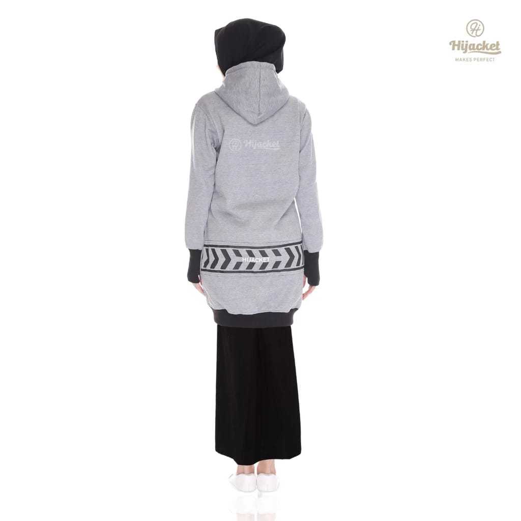 HIJACKET - Jaket Hijaber YUKATA Grey | Jaket Wanita Panjang | Outerwear For Hijaber