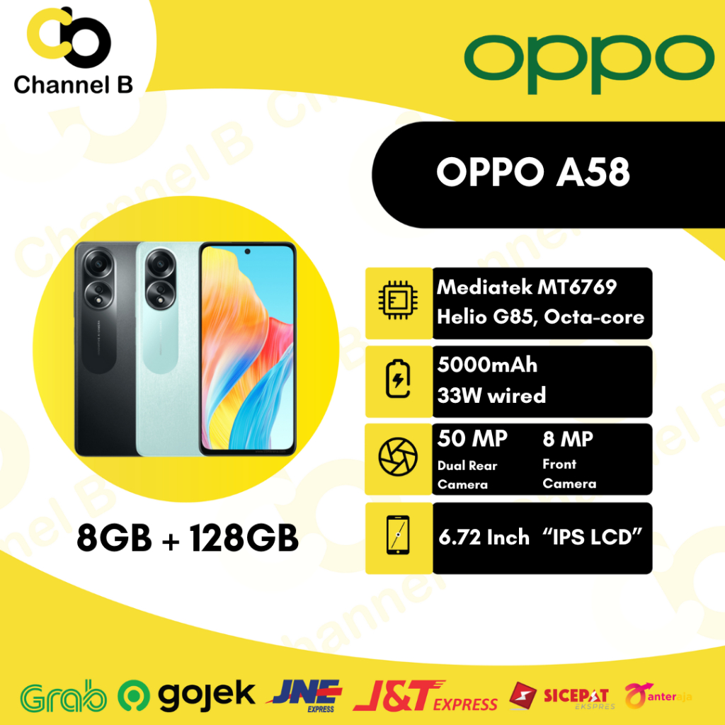 OPPO A58 4G [ Ram 8GB + Rom 128GB ] - Garansi Resmi