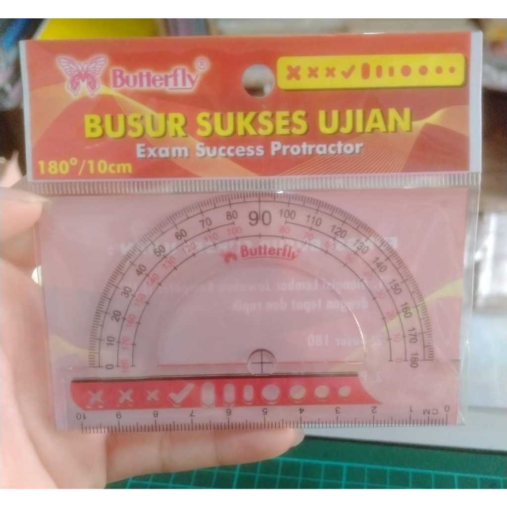

Penggaris Busur Ujian Butterfly 180*/10 CM / 180 Derajat 10 CM ( Harga 1 Pcs )