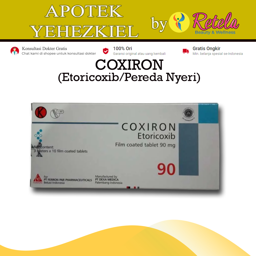 Coxiron 90 mg Etoricoxib Strip @ 10 tablet/Etoricoxib/PeredaNyeri
