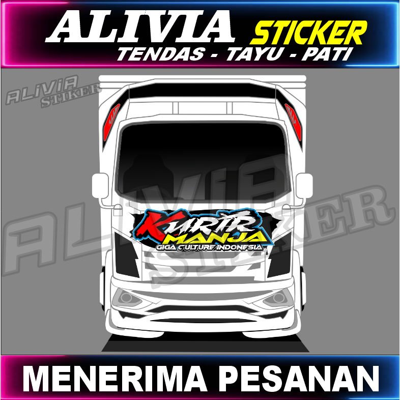 Stiker Decal Kabin Depan Truk Isuzu Giga - Kurir Manja - Bisa Custom Desain Bebas