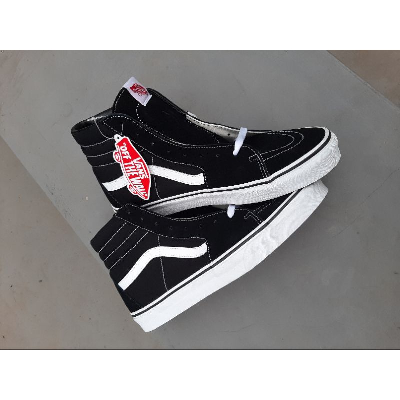 Vans Sk8 hi Black white original resmi navya