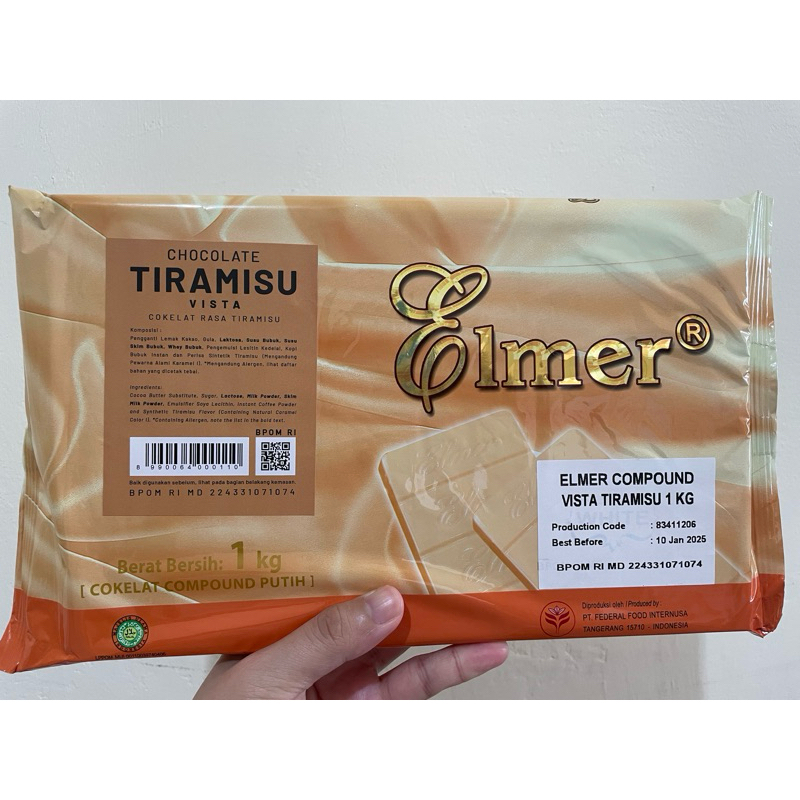 

Elmer Cokelat Coklat Compound Rasa Tiramisu Vista 1kg