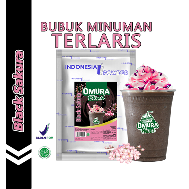 

OMURA Blend Bubuk Minuman Premium Rasa Black Sakura Powder Drink 500 Gr Omura Powder