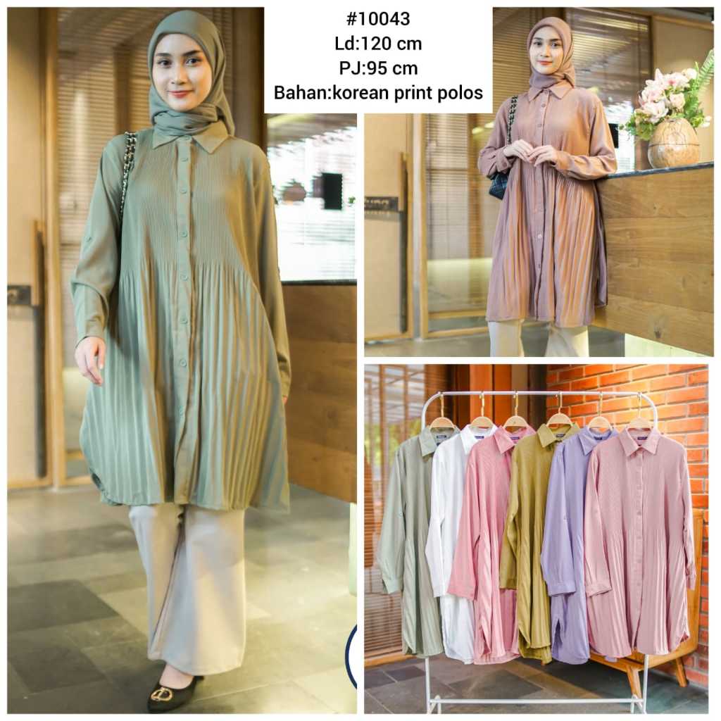 Tunik Korean Print Polos - By : Adeva