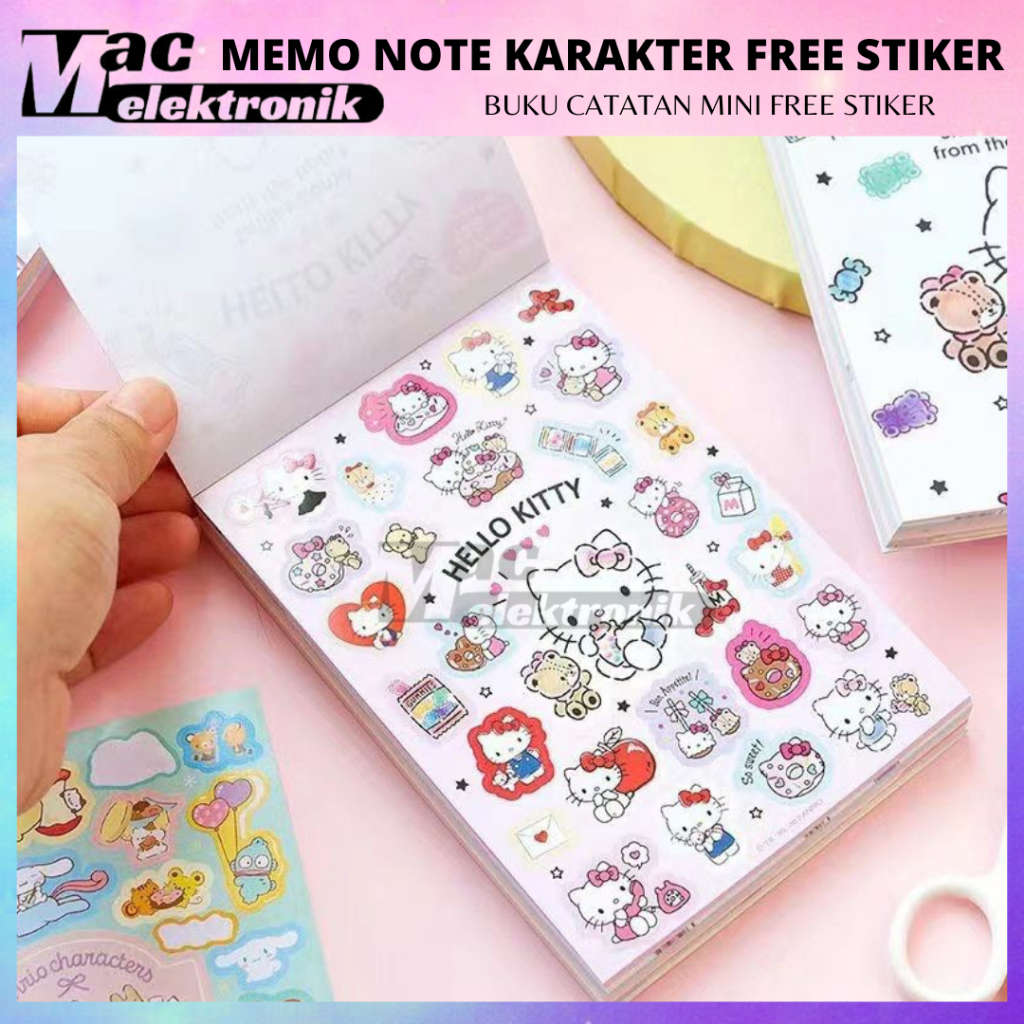 

Memo Note Pad Buku Tulis Catatan Motif Kartun Karakter Lucu FREE STICKERS