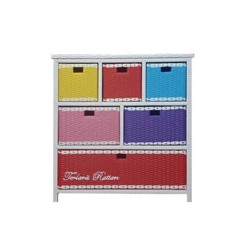 Lemari rotan sintetis