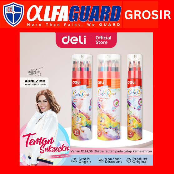 

Deli Pensil Warna 12/24 Warna dengan Bonus Rautan Pensil pada box EC00307