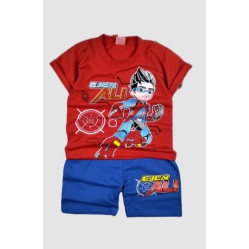Baju setelan anak motif terbaru Ejen ali laki laki perempuan usia 1-10 tahun new arrival