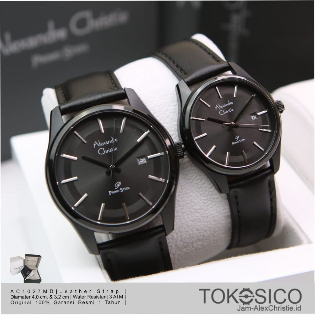 Alexandre Christie ORIGINAL Jam tangan pria couple AC 1007 Alexander Cristie 100% ori tali kulit