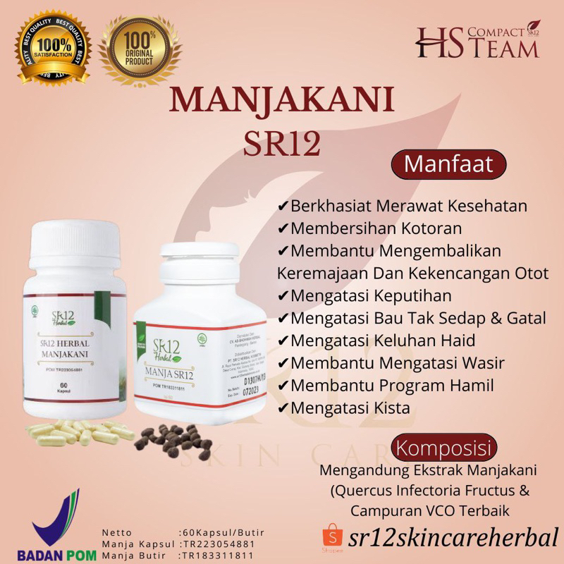 MANJAKANI SR12 / PROMIL / SOLUSI KEPUTIHAN / ATASI MASALAH KEWANITAAN / MANJA SR12 / OBAT KISTA