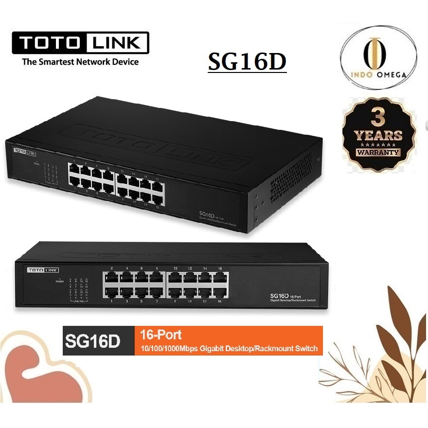 Totolink SG16D 16Port Gigabit Unmanaged - Switch 16Port Gigabit