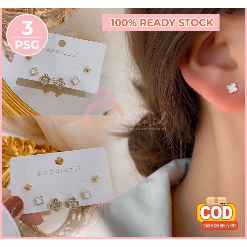 TSA88 - Anting Titanium Korea 1 SET 3 Pasang semanggi