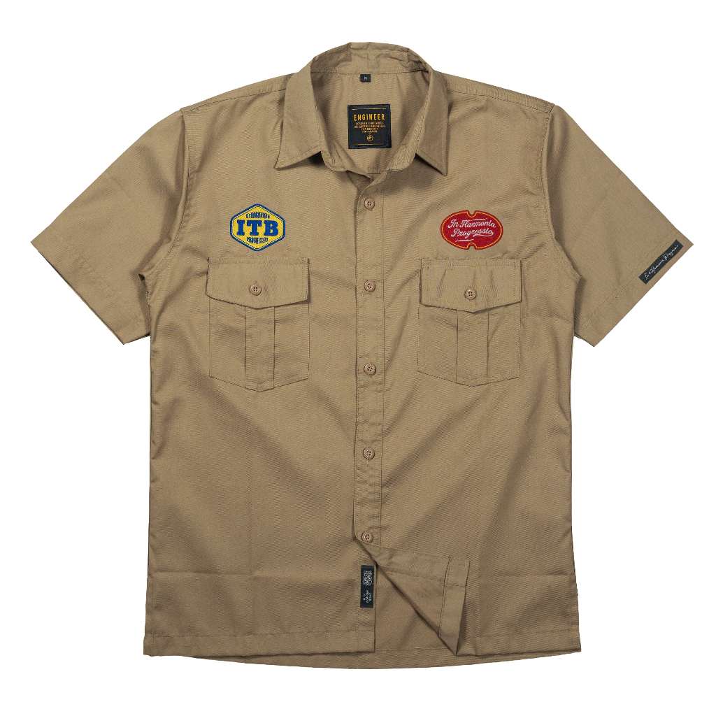 Engineer Workwear - ENG X ITB Merchandise Kemeja Lengan Pendek Progress Cream
