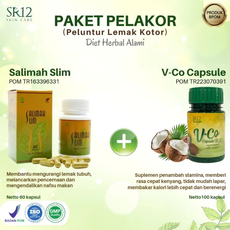 

SR12-Salimah Slim SR12 Herbal Skincare-Obat Pelangsing-Obat Diet Herbal-Obat Penurun Berat Badan/isi 60 kapsul