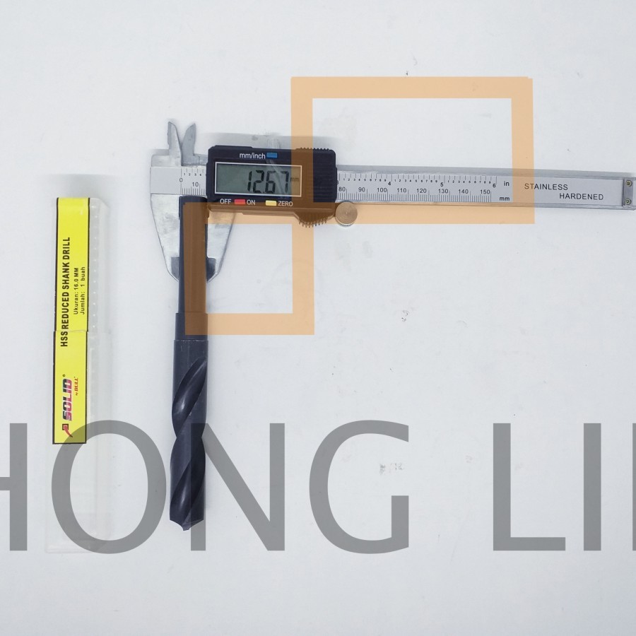 Solid Mata Bor Tangan Besi AS Kurus 16mm