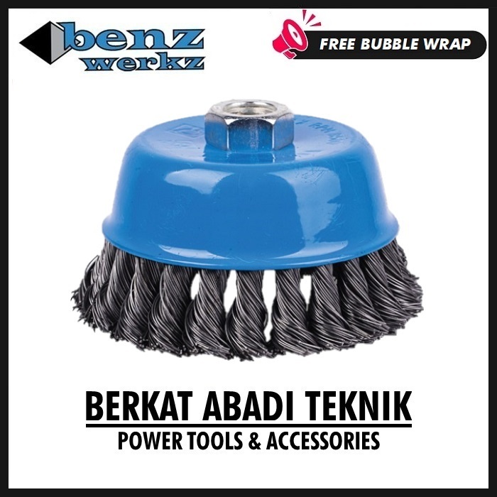 BENZ Sikat Kawat Mangkok 3" Kepang Twisted Cup Brush Gerinda Tangan