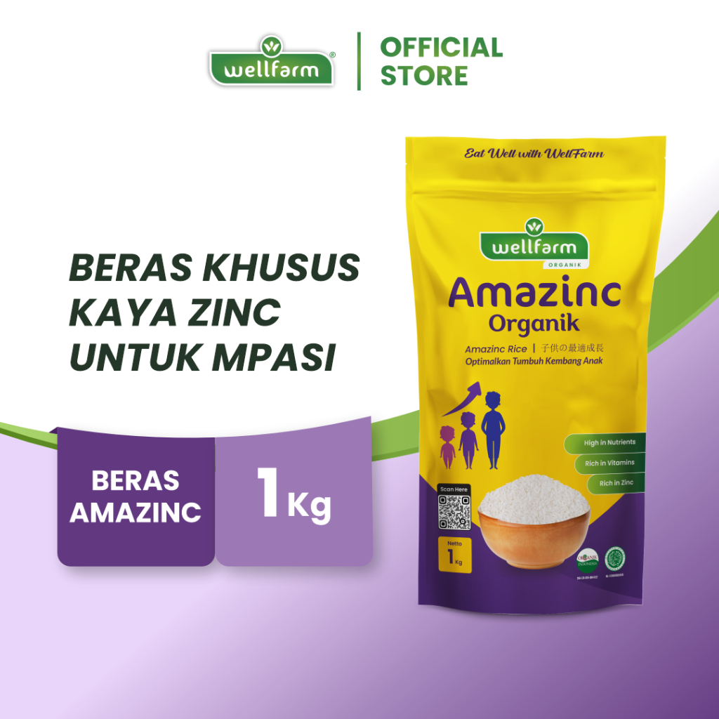 

WellFarm Organic Amazinc Rice | Beras Organik Mpasi