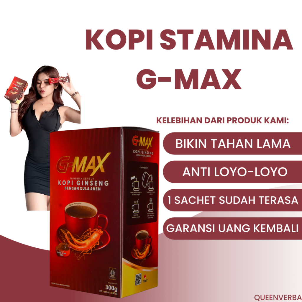 Kopi Stamina G-max 1 Box isi 10 Sachet - Kopi Rube Tahan lama Di Ranjang - Kopi Sta-mina Perkasa