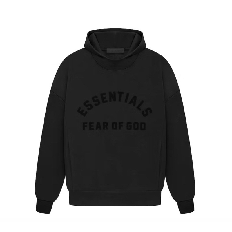 essentials fog jet black hoodie original